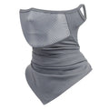 Summer Ice Silk Sunscreen Headgear Outdoor Riding Breathable Mask Qme GRAY