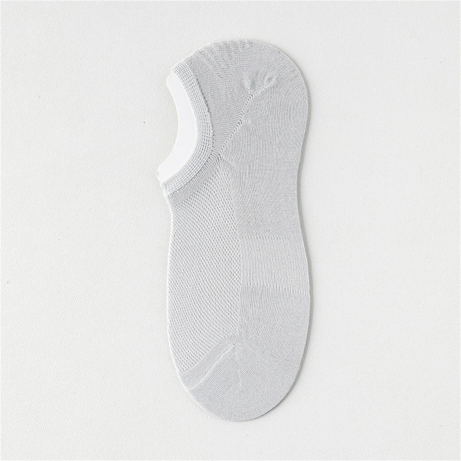 Men's Thin Mesh Boat Socks Non-slip Cotton sweat-absorbent and Odor-resistant Casual Low Cut Socke Sports Breathable Socks Qme 1pc Light Gray One Size