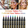 10 Colors Temporary Tattoo Markers Safe Non-toxic Body Paint Art Pen Qme 10 color