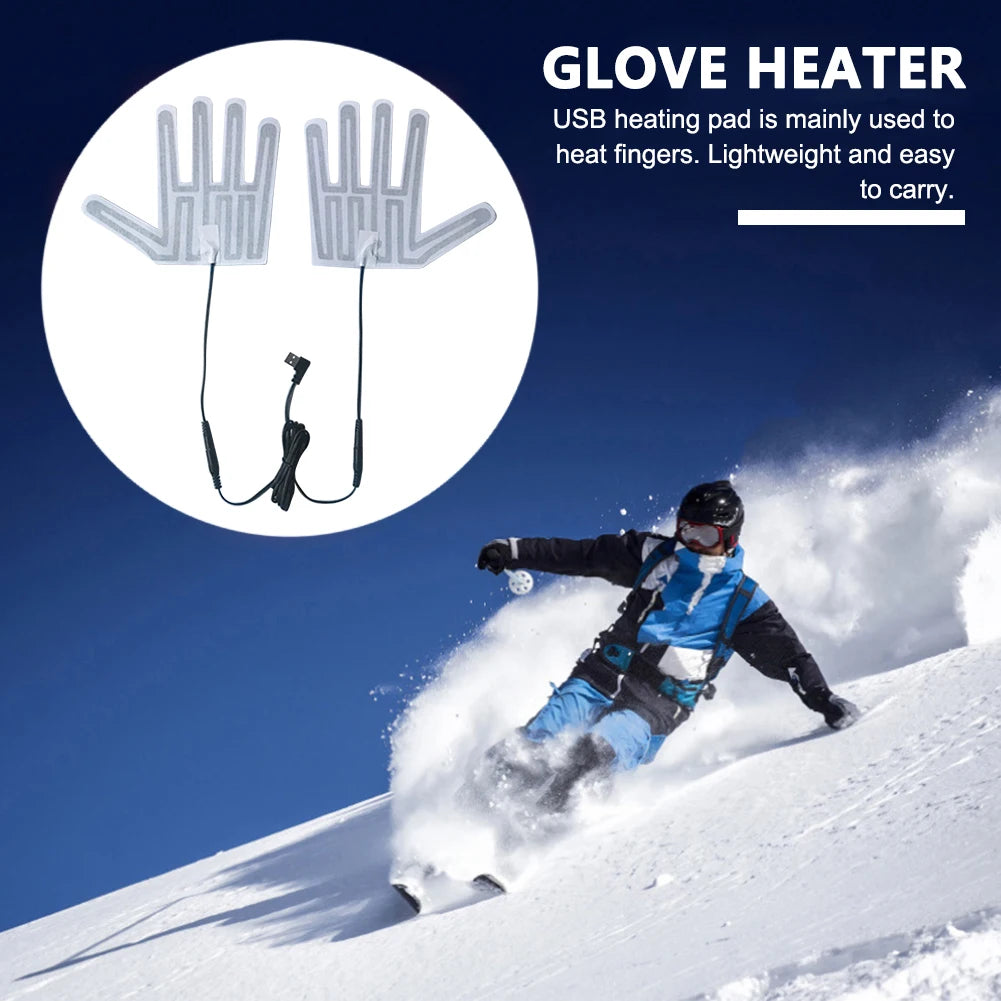 Multifunction Portable Electric Heating Gloves Pads Lightweight Electric Heating Film for Winter Outdoor Hand Finger Warmer Qme