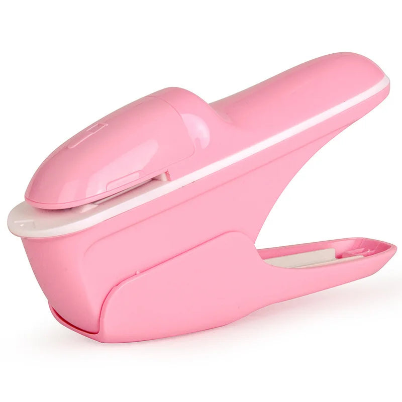 Desktop Stapleless Stapler For Fixing Up To 8 Sheets For Home School Office Desktop Stapler Ticket Paper And Document Binding Qme pink