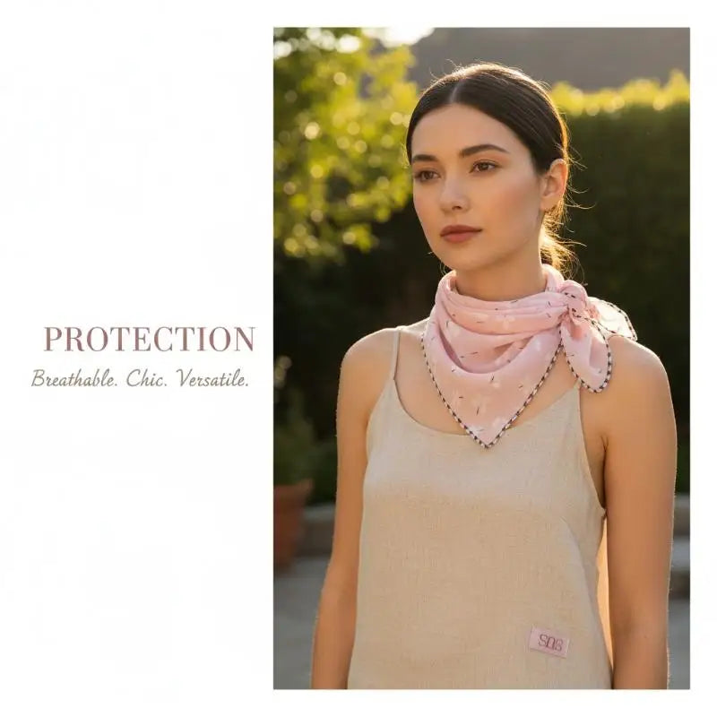 Adjustable Protection Face Chiffon Print Mask Women Sun Floral Scarf Qme