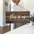 Rustic This is us Wall Hanging Decor Wood Art Plaques Sign Door Sign for Home Living Room Kitchen Decor Qme S