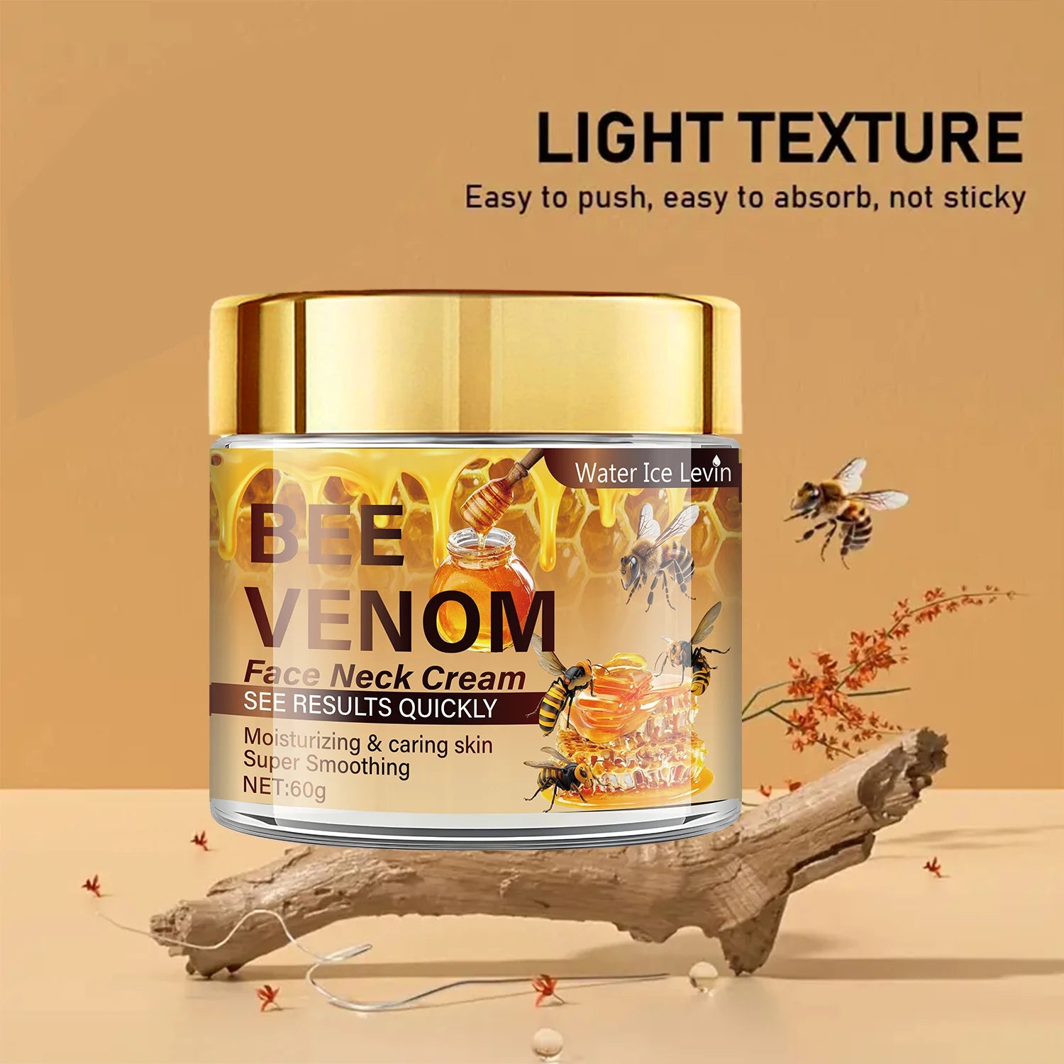 Bee Venom Facial Firming Cream, Contains Vitamin E, Moisturizes and Softens the Face, Brightens Skin Tone, Can Be Used on the Face and Neck Qme
