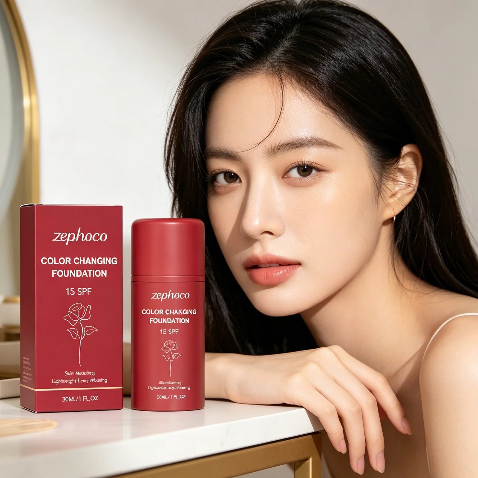 zephoco Color Changing Foundation Spf 15 Waterproof Anti Sun Protection Even Skin Tone Blemish Cover Foundation Full Coverage Qme