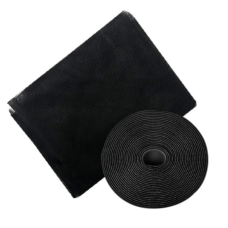 Anti Fly Mosquito Net Window Screen Mesh Adhesive Mosquito Insect Flying Bug Net Curtains for Kitchen Windows Home Protector Qme black L-1.5x2.0m