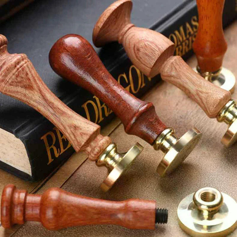 Wood Handle Wax Seal Stamp Accessories Portable Mini Diy Tool Retro Qme