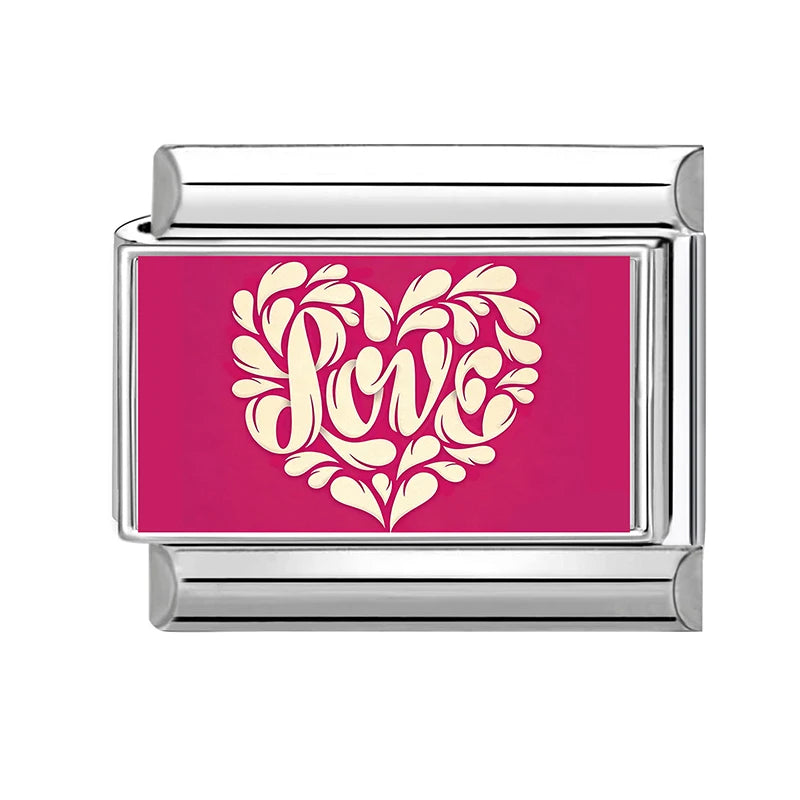 2026New Romantic Encounter Pink Sky Dancing Italian Charm Links Fit