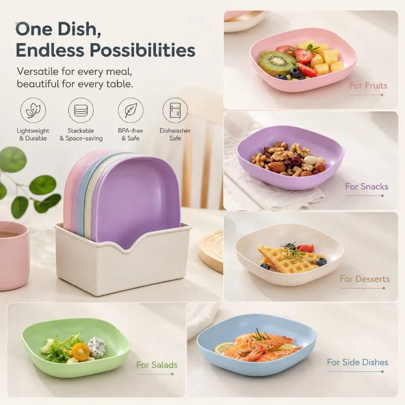 Spitting Plate Household Food Grade Plastic Square Lightweight Suit Qme