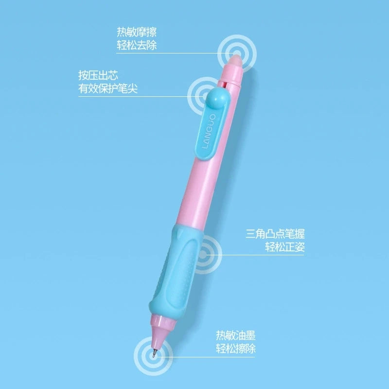 3Pcs/Set Erasable Gel Pens Kawaii 0.5mm Blue/Black Ink Quick Drying ST Tip Proper Pen for Student Stationery Supplies Qme