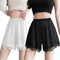 Cool Thin Lace Safety Pants Breathable Ice Silk Home Loose Summer Qme 2pcs Black White One Size