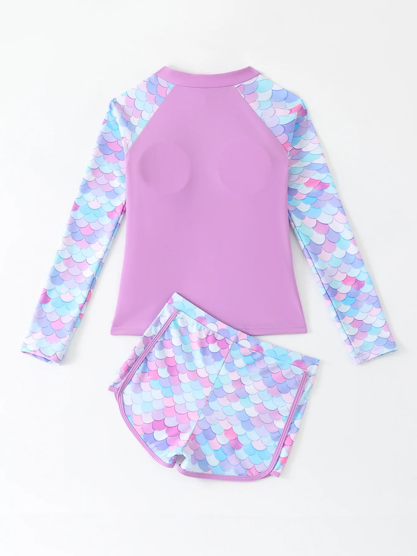 Girls Swimsuit 2025 Pink Long Sleeve Rash Guard Shirts Children Swimwear Summer Kids Beach Wear Shorts Quick-Dry Bathing Suit Qme