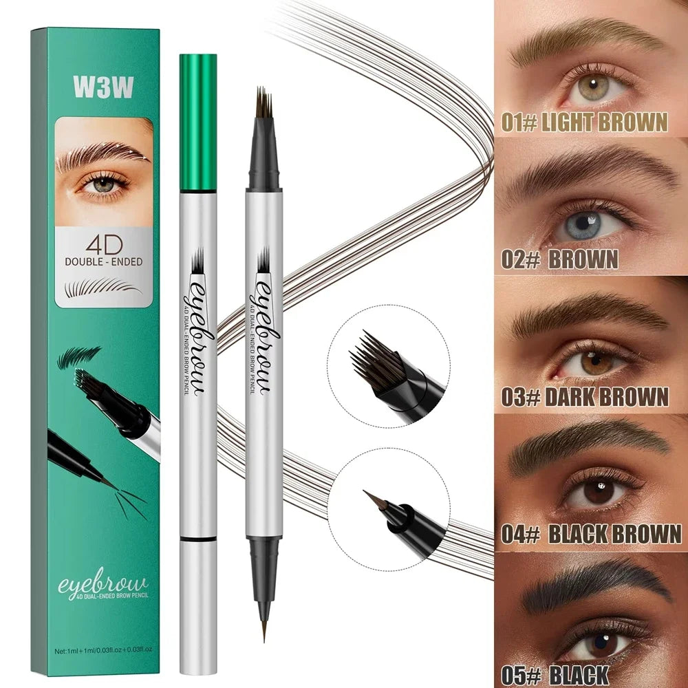  2 In 1 Dual-ended Eyebrow Pencil Eyeliner Waterproof Sweat-proof Smudge-proof Fade-resistant 4D Lasting Liquid Eyebrow Qme