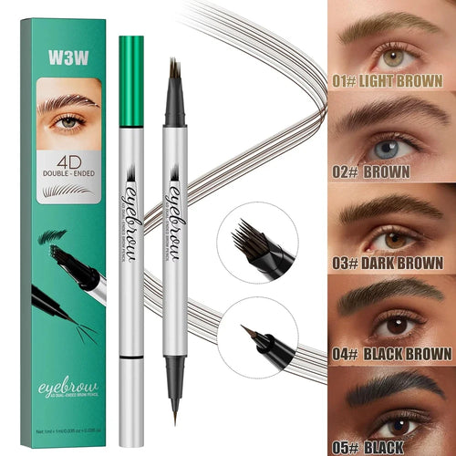  2 In 1 Dual-ended Eyebrow Pencil Eyeliner Waterproof Sweat-proof Smudge-proof Fade-resistant 4D Lasting Liquid Eyebrow Qme
