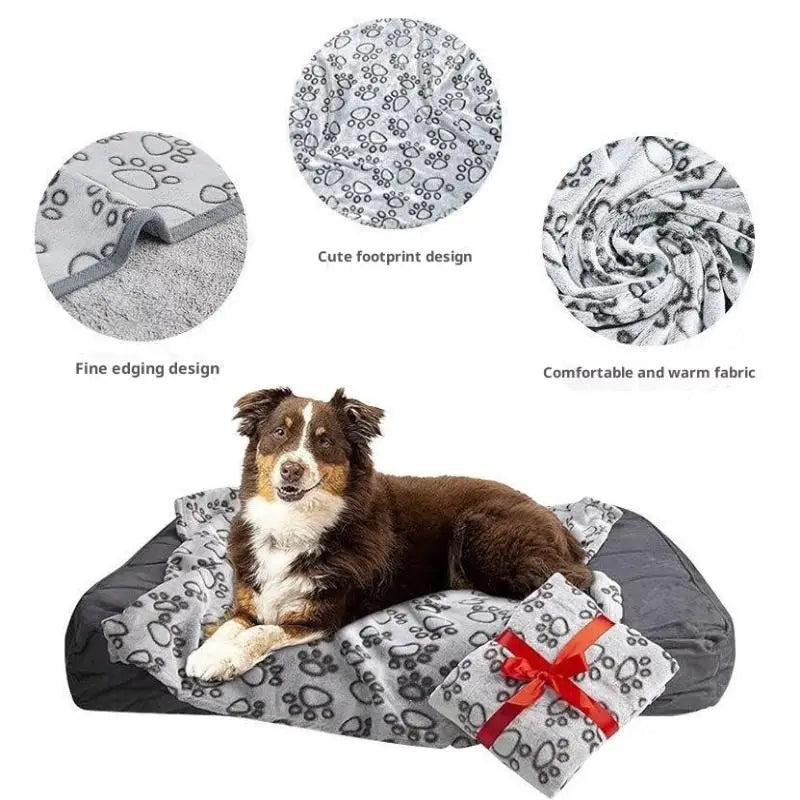 Ultra Soft Fluffy High Quality Pet Blanket Cute Cartoon Pattern Pet Mat Warm And Comfortable Blanket For Cat Dogs Cat Bath Towel Qme