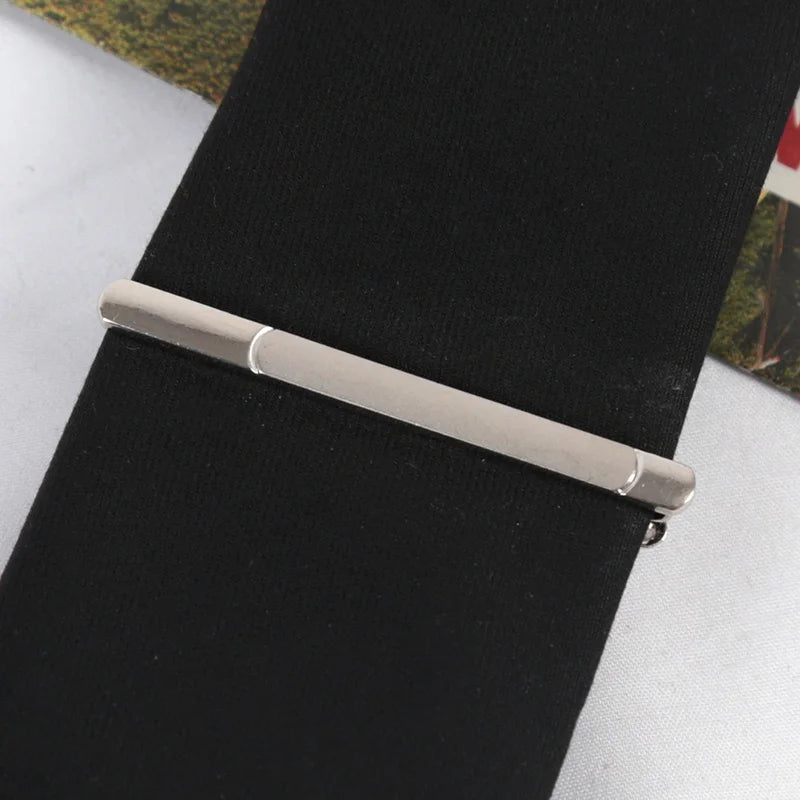 Tie Clips Men Necktie Accessories Fashion Metal Silver Tone Simple Qme A-8
