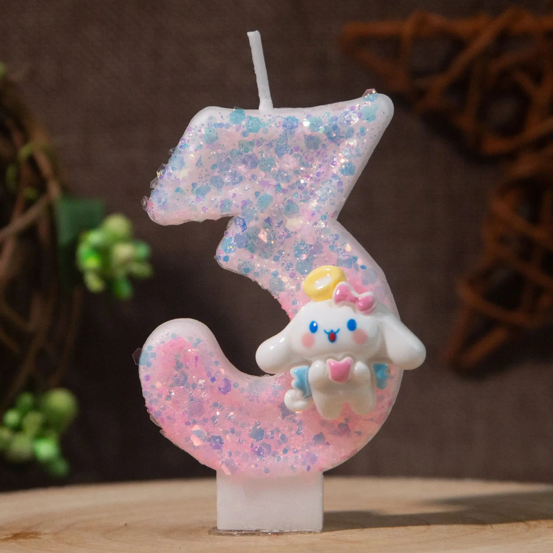 Cinnamon Dog 0-9 Numbered Birthday Candles Pink Cartoon Cake Topper Decorations Student Birthday Party Supplies Qme 3