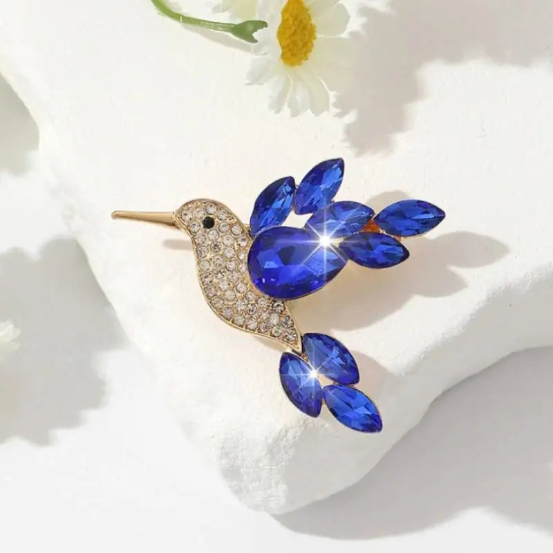 Rhinestone Bird Brooch for Women Sparkling Crystal Pin Fashion Jewelry for Coat Party Banquet Accessory Qme A3