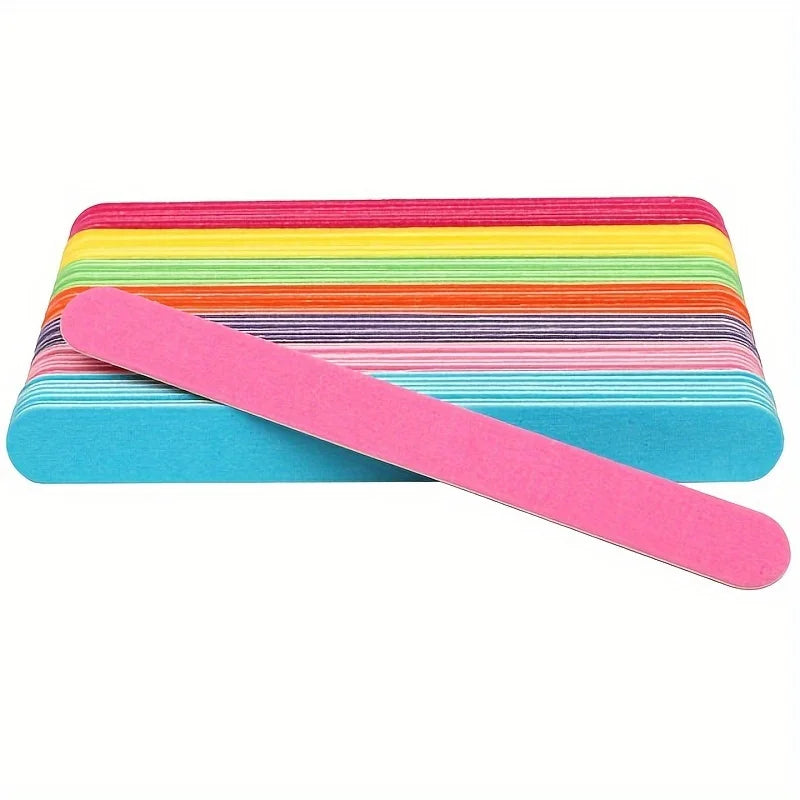 Double-Sided Nail Files, Comfortable Grip, Professional Manicure Sandpaper, Odorless Wooden Nail Polishers, Nail Files Qme