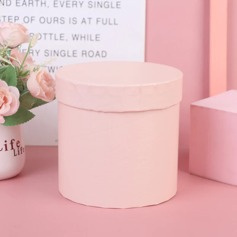 12x12cm Round Flower Box Arranged Gift Box Preserved Bouquet Elegant Box For Wedding Party Rose Flower Packaging Decoration Qme A2