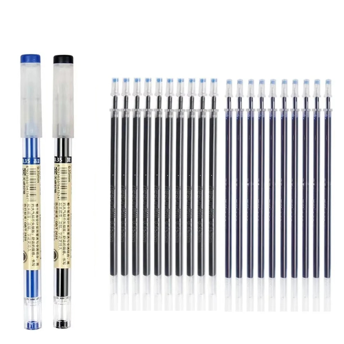 3-12pcs/set Fine Point Pen 0.35mm Black Blue Red Ink Gel Pen Ballpoint Pen School Office Student Writing Stationery Supply Qme 22 pcs set A