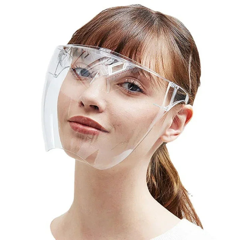 2pcs Protective Faceshield Glasses Sunglasses Transparent Anti-fog Anti-splash Protective Mask Full Face Covered Safety Qme