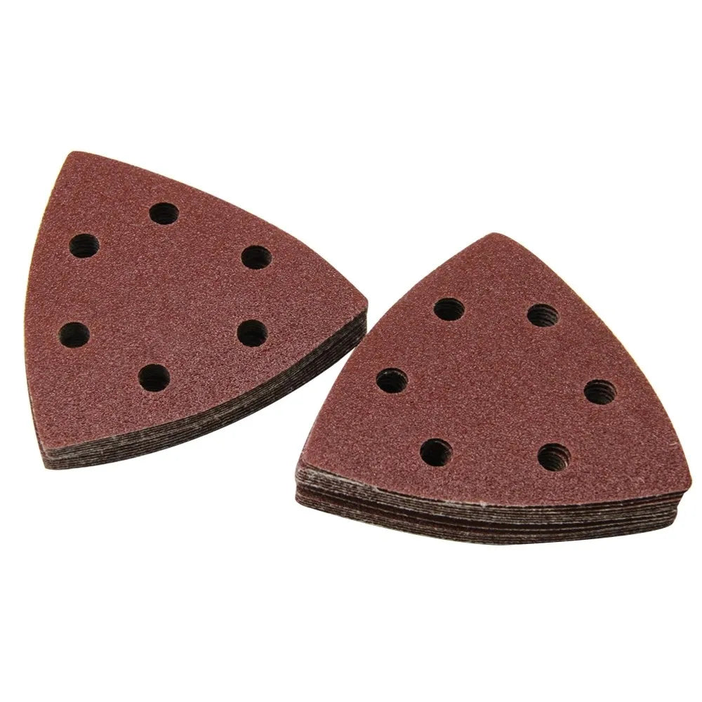 Triangular Sanding Disc 6 Hole Sander Hook Loop Sandpaper Abrasive Qme