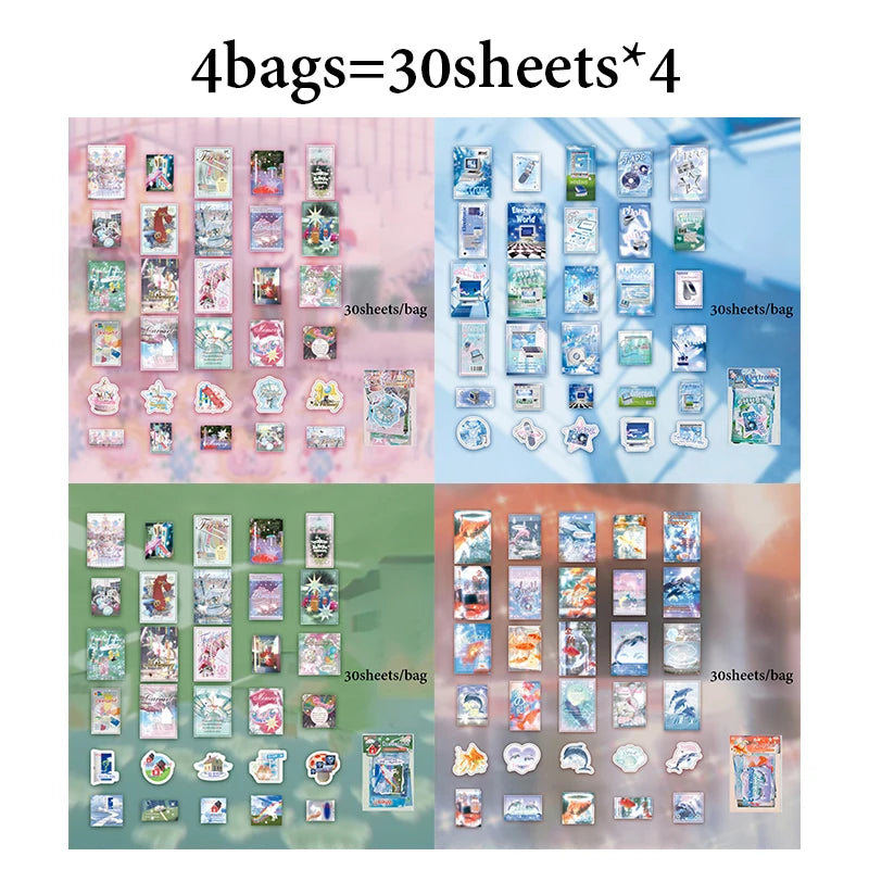Rich Elements Memory Scrapbook Kit, Nostalgic Healing Craft Supplies, Must-Have for DIY Lovers & Ideal Gift Qme 4 bags