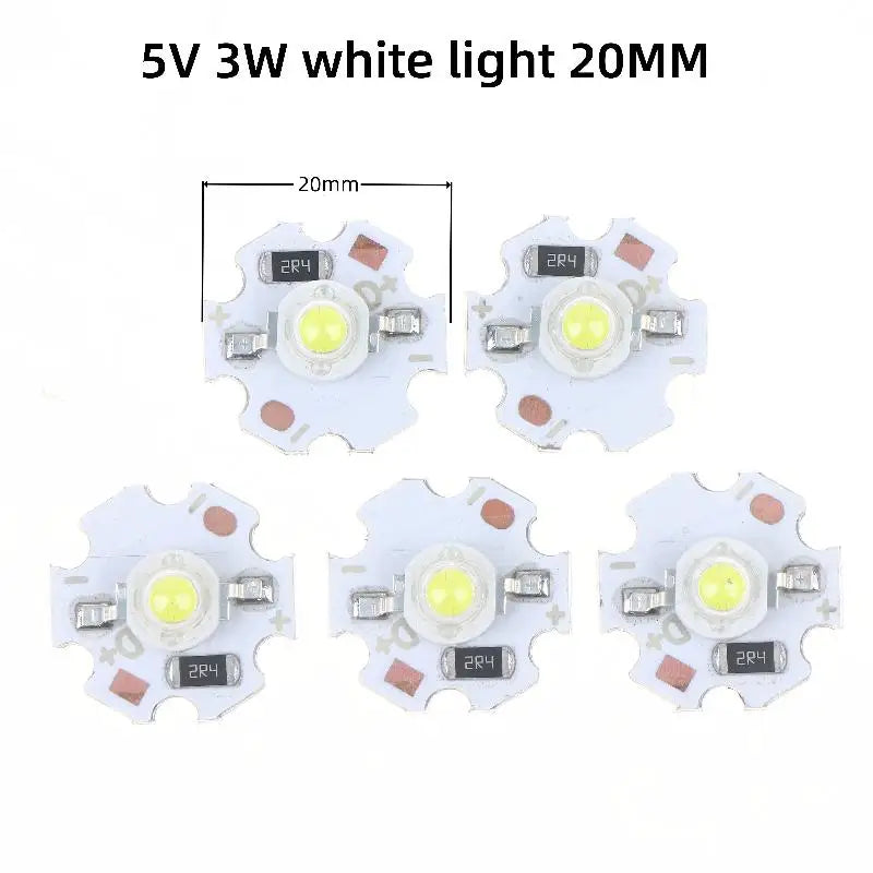 5/10Pcs 16mm 20mm LED Lamp Boards 1W 3W Single Color 5V 12V Warm Neutral White Spotlights Downlights Sunset Lights Qme White 5V 3W 5pcs