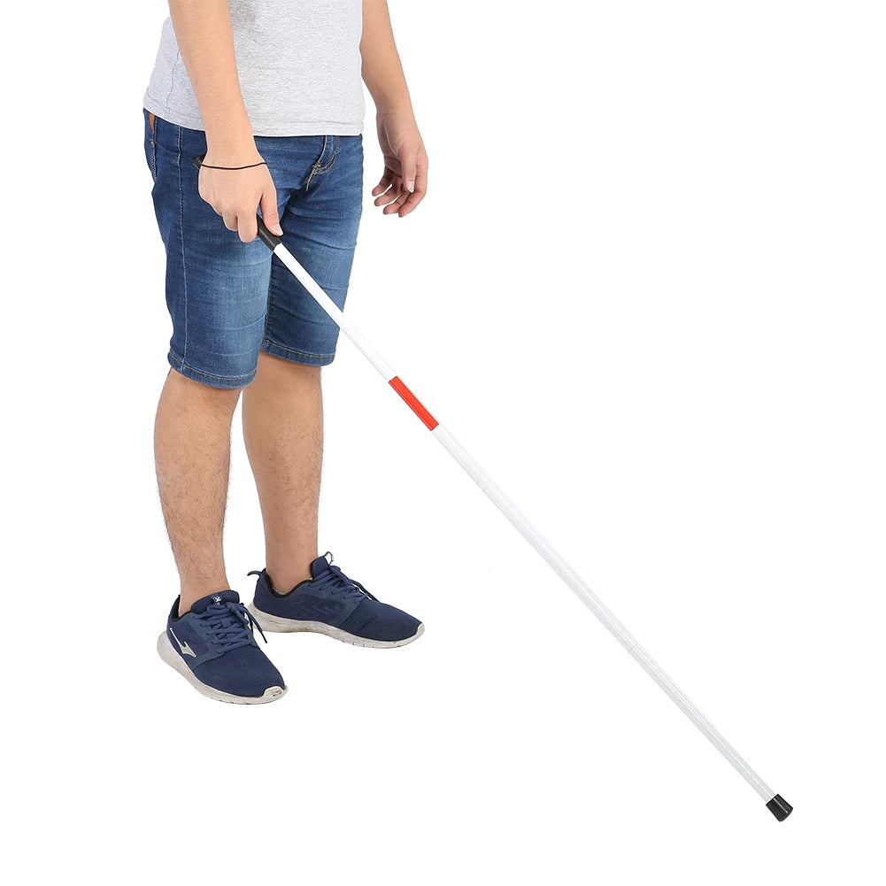 Foldable Walking Stick Folding Foldable Reflective Cane Crutch Portable Anti Shock Walking Stick Blind People Folding Cane Qme