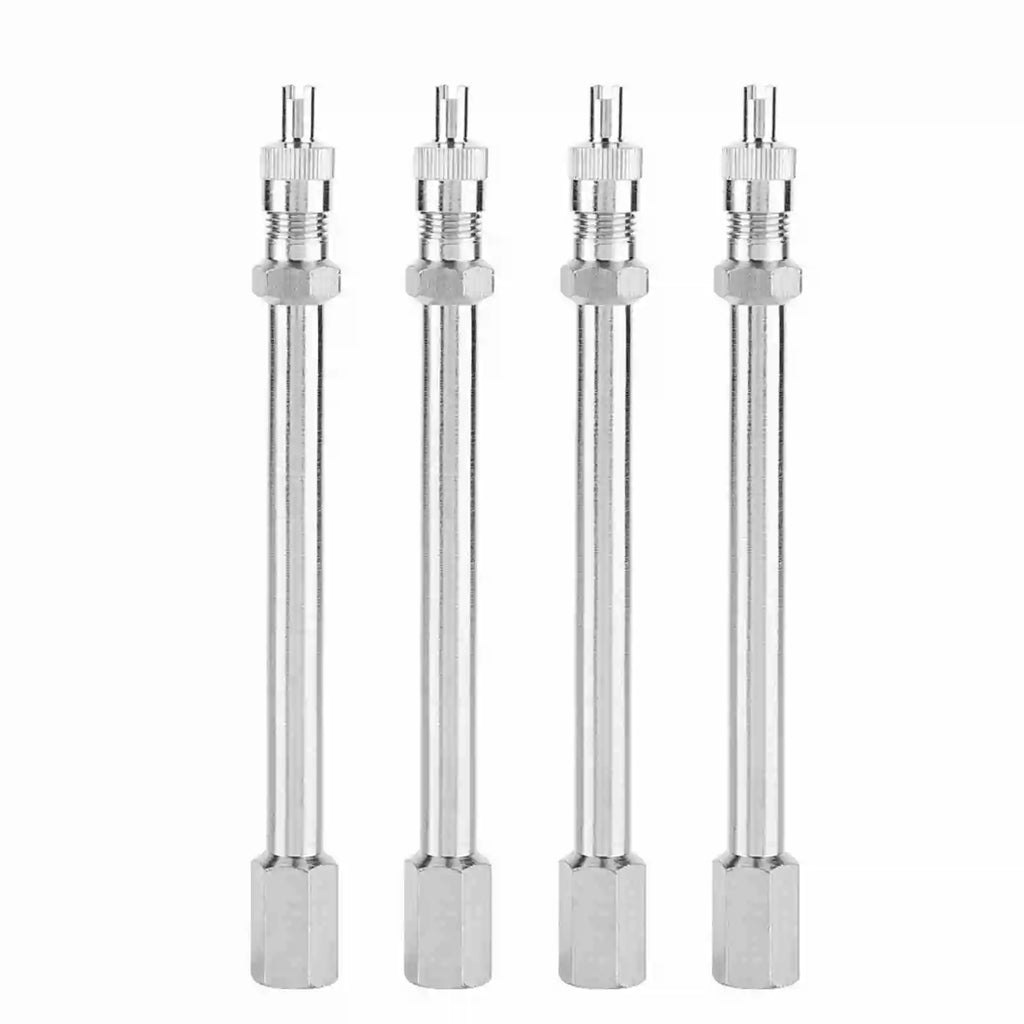 100mm Chrome Tyre Valve Extension Rod Wheel Adapter Car Truck Lorry Chrome Tyre Valve Extension Tyre Valve Extension Rod Qme 4Pcs