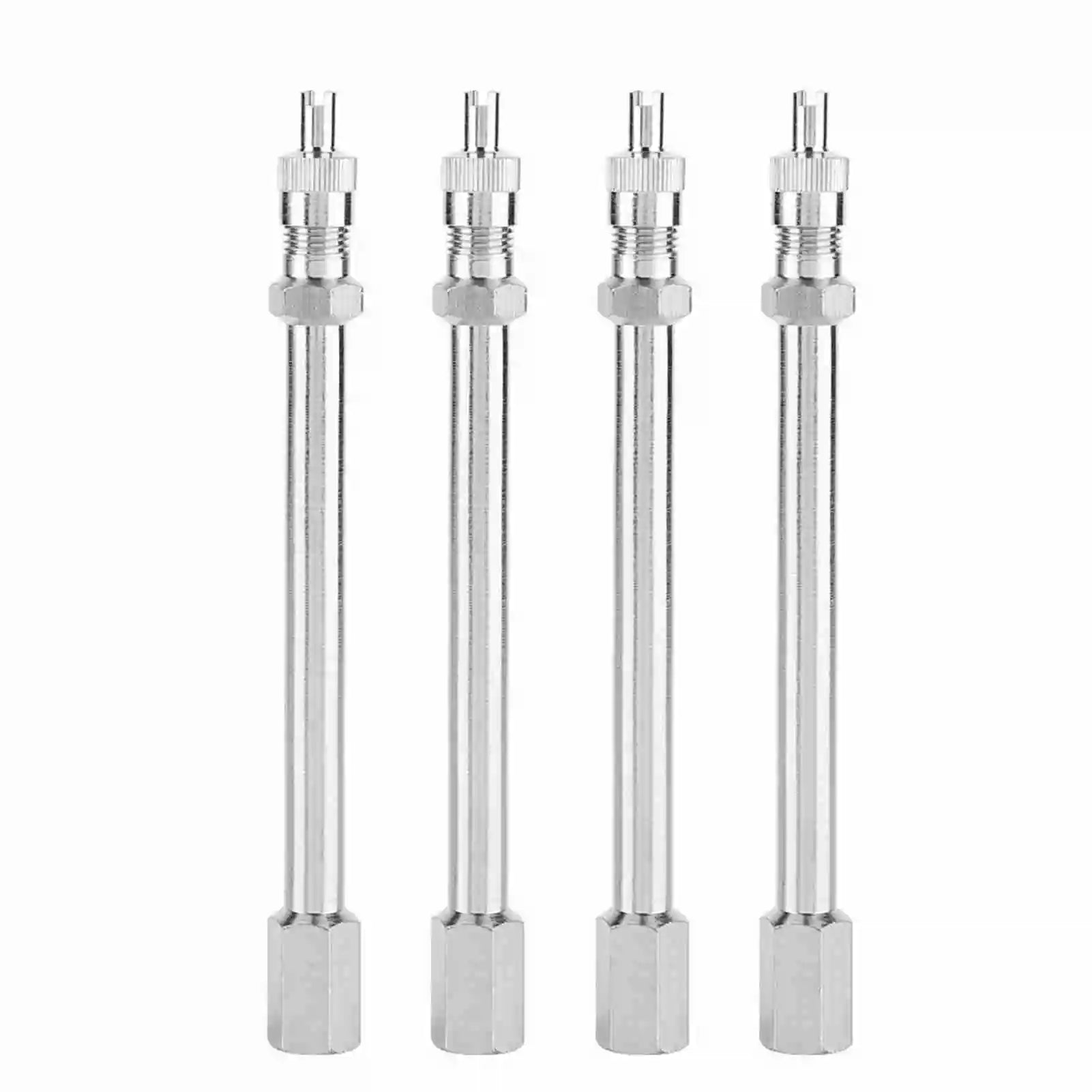 100mm Chrome Tyre Valve Extension Rod Wheel Adapter Car Truck Lorry Chrome Tyre Valve Extension Tyre Valve Extension Rod Qme 4Pcs