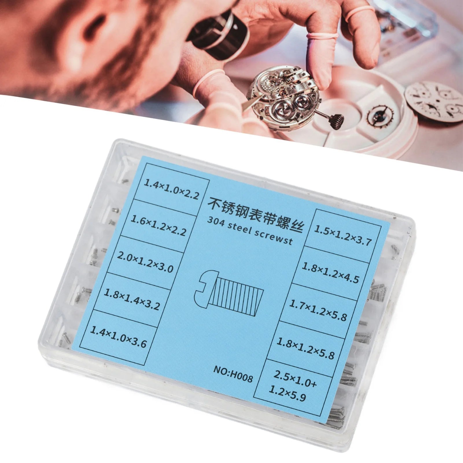304 Stainless Steel Slot Screws Watch Back Cover Assorted Screws Watch Repair Tools Watch Screw 304 Stainless Steel Watch Screw Qme