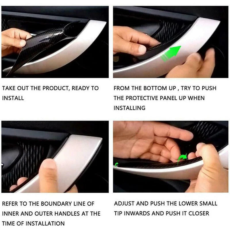 Pair Car Inner Door Panel Grab Handle Cover Accessories Black Fit For BMW 3 4 Series F30 F35 2012 2013 2014 2015 2016 2017 2018 Qme