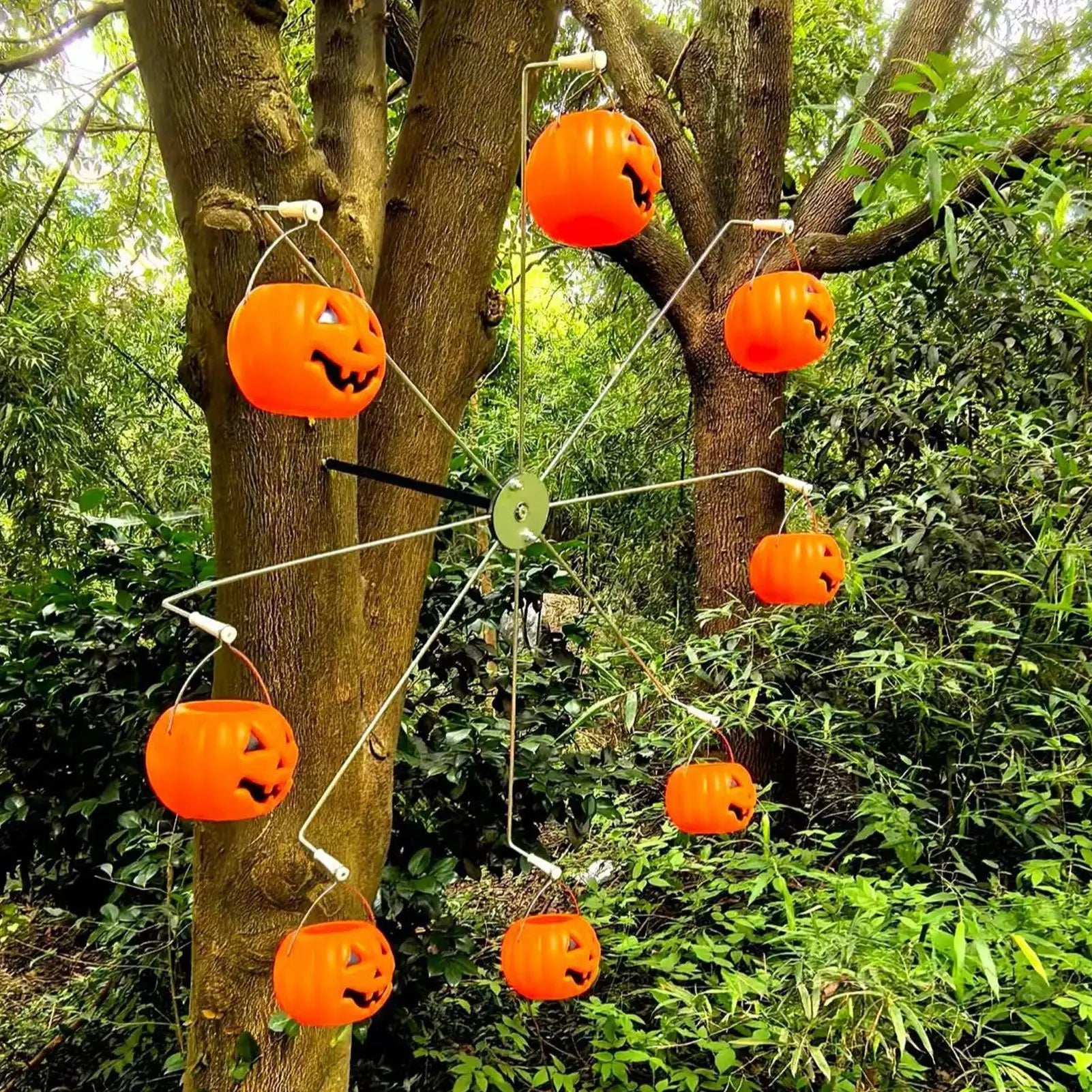 Birds Feeders For Outside Bird Windmill Feeder With 8 Pumpkin Buckets Birdwatching Halloween Pumpkin Decor For Outside Garden Qme