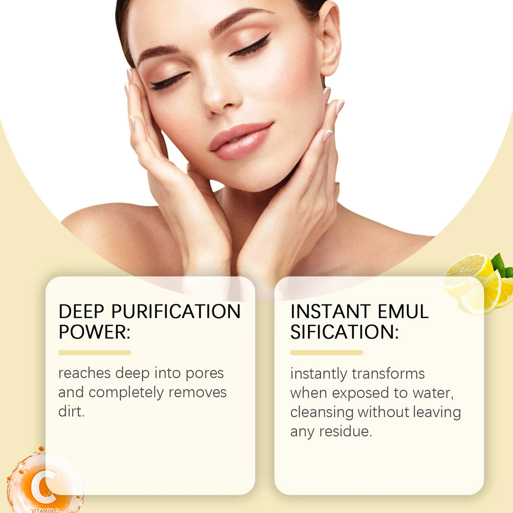 Vitamin C Cleansing Oil Makeup Remover Oil Deep Cleansing Pore Dirt Remove Blackhead Non-greasy Smooth Refreshing Cleansing Oil Qme