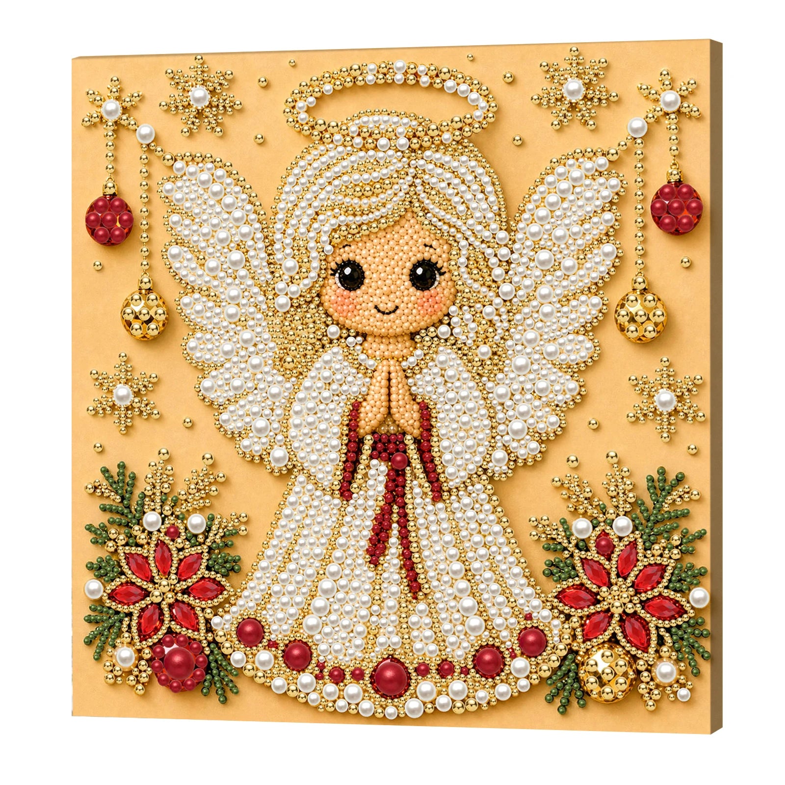 DIY Pearl Painting Kit with Frame 7.87x7.87in Pearl Dot Painting Pearl Art Painting for Adults Beginners Home Wall Decor Qme Christmas Fairy