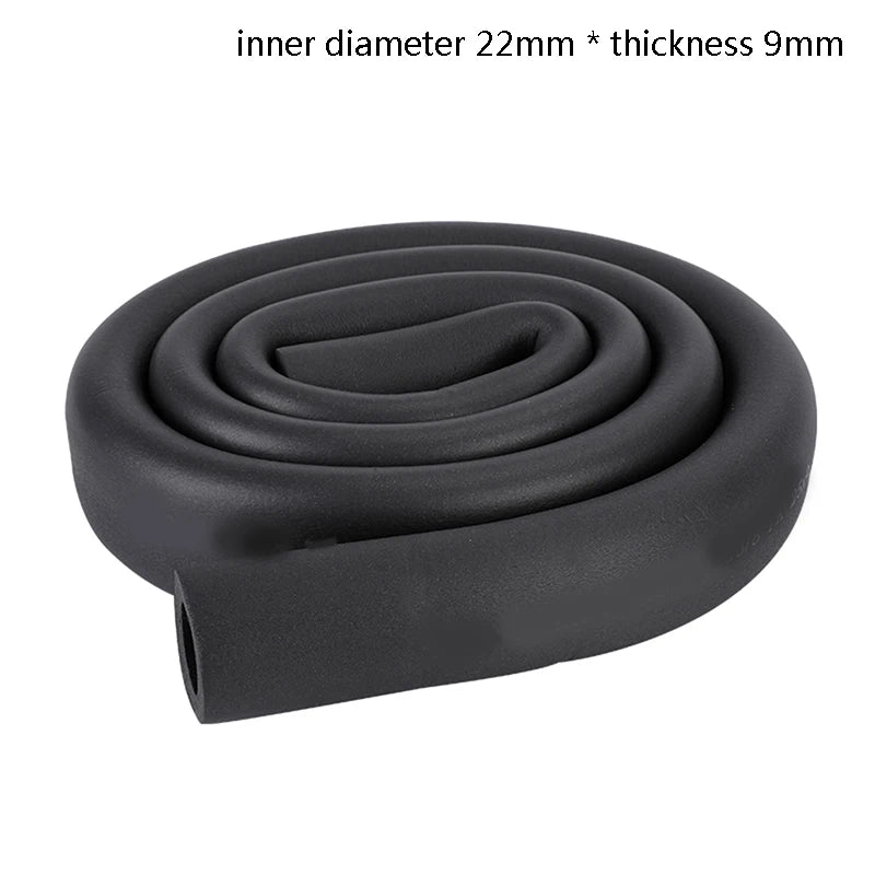 1.8M Sponge Rubber Pipe Black Waterproof Pipeline Holder Thermal Insulation Tubular Protective Sleeve For Air Conditioning Qme ID22MMxthickness9MM