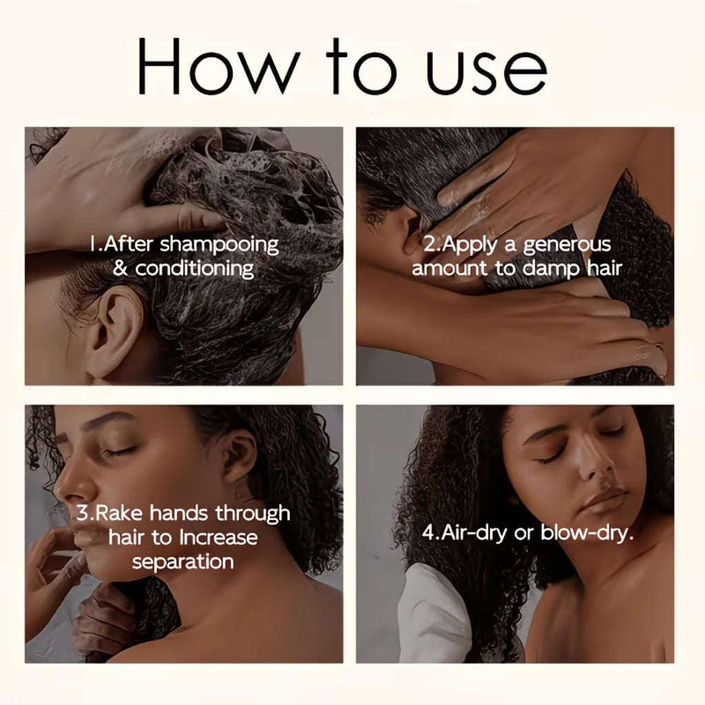 Collagen Leave-In Hair Cream, Air Dry Frizz-Free Styling for Shiny Hair Qme