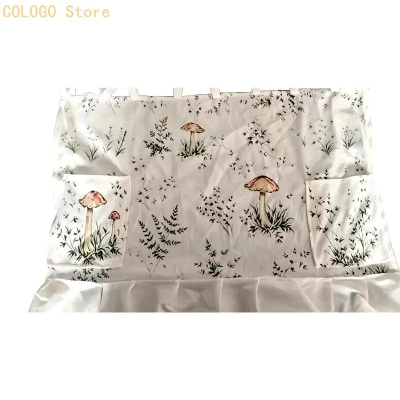 Ruffled Trim Oven Skirt Cover Pocket Ribbon Ties Heat Resistant Qme Mushroom small size CN