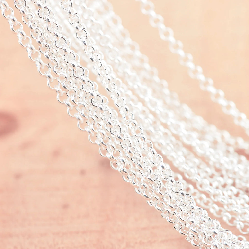 10PCS Wholesale Pure 925 Sterling Silver Color Charm Link Chain Necklace Jewelry with Strong Smooth Lobster Clasps 16-30 Inch Qme