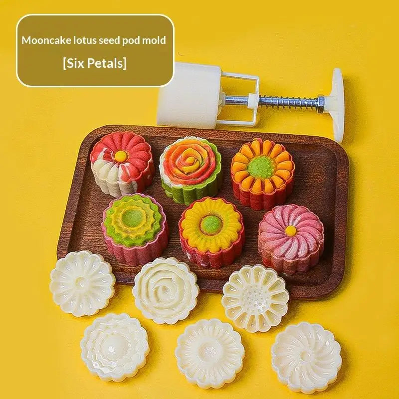 Mooncake Mold Plastic Hand Press Pastry Mung Bean Cake Model Qme 13