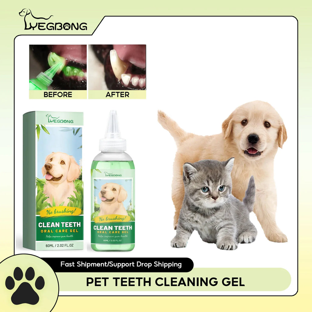 Pet Teeth Cleaning Gel Bad Breath Freshener Dog Prevent Calculus Cat Remove Tooth Stains Whitening Deodorant Pet Oral Repair Gel Qme Default Title