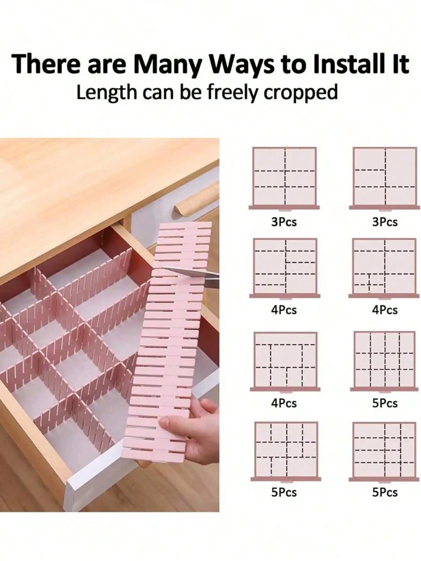 4 Drawer Storage Dividers Plastic Combination Underwear Socks Box Qme
