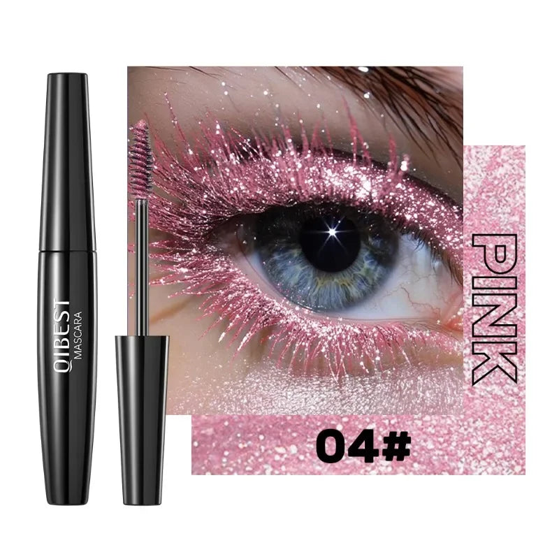Snowflake Glitter Mascara, Smudge-Proof All Day Wear, Natural Lash Extension Effect, Flake Resistant Formula, Shimmer Mascara Qme 04