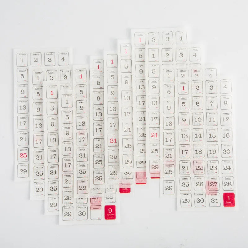 365 day Date Stickers Planner Stick Labels Scrapbooking Adhesive Diy Scrapbooking Diary Album junk journal supplies Qme