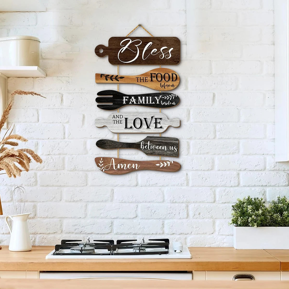 Restaurant Kitchen Family Blessings Wooden Wall Decorations, Kitchen Dining Area Wall Decorations, Home Decor Qme