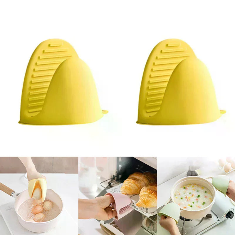 Thickened Silicone Heat Resistant Gloves Non Slip Oven Mitts Microwave Safe Kitchen Gloves For Baking Cooking Qme