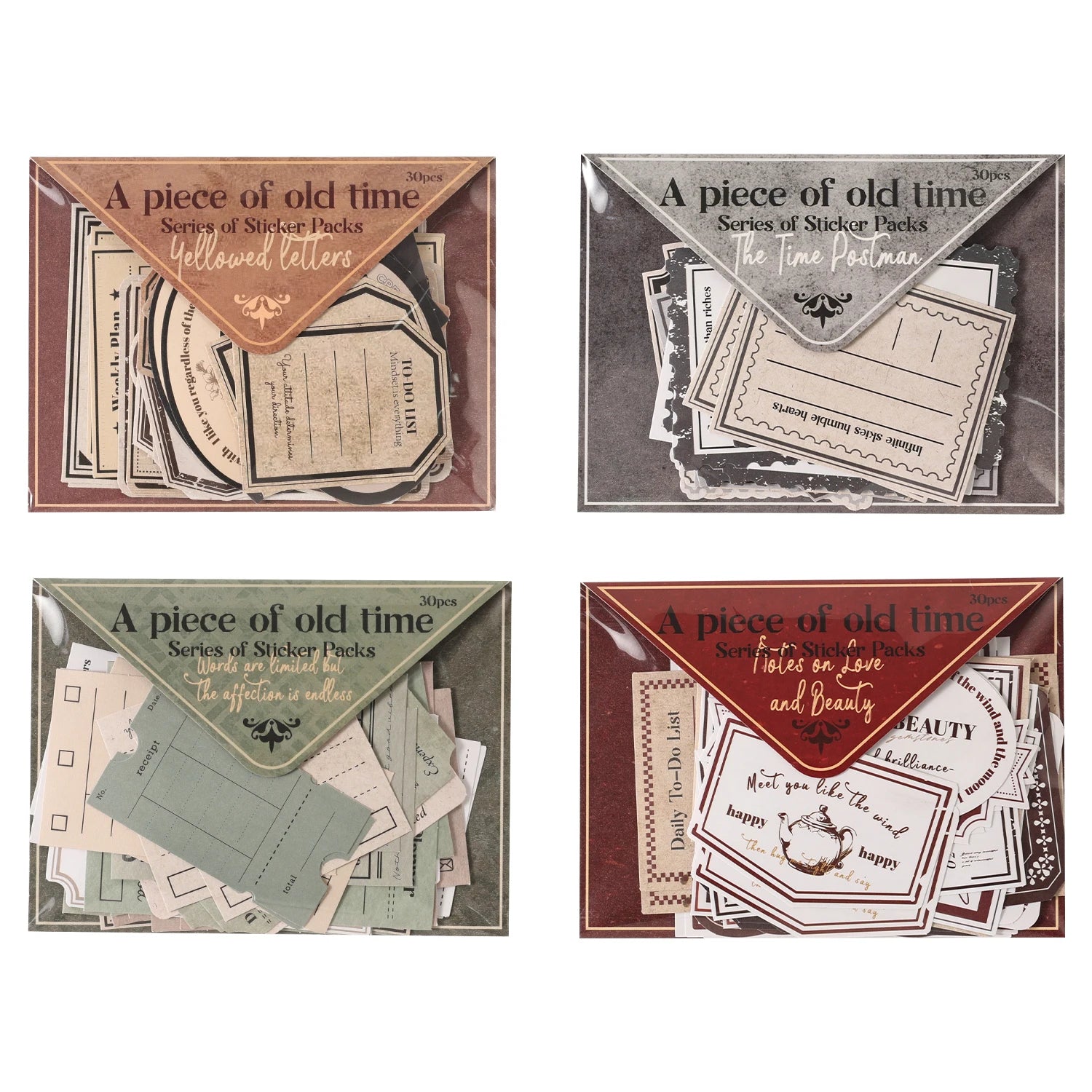 TIANZI 30/120 sheets One Paper Old Time Series Retro Old Time Handmade Account Decoration Collage Material Stationery supplies Qme All
