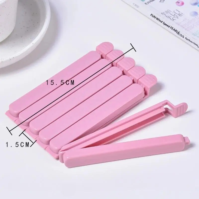 10Pcs Food Bag Sealing Clips Plastic Bag Colorful Sealing Clips For Kitchen Snack Coffee Potato Chip Food Storage Bag Qme Pink
